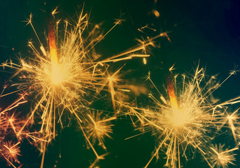 Vintage sparkle fire background. Winter holiday background.