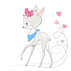 Animal illustration cute little deer