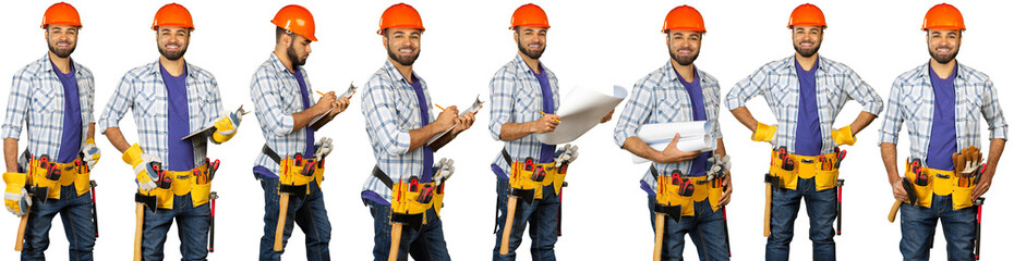 Contractor isolated over white background.