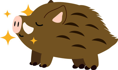 Pop Cute wild boar illustration