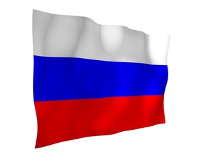 Waving flag of the Russian Federation. The National. State symbol of the Russia. 3D illustration