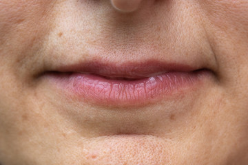 Woman lips close up