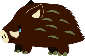Pop Cute wild boar illustration