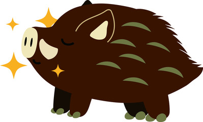 Pop Cute wild boar illustration