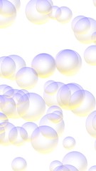 Light pastel colored background with purple bubbles. Wallpaper, texture purple balloons. 3D illustration