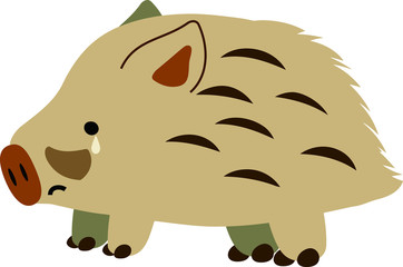 Pop Cute wild boar illustration