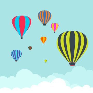 Balloon Air Travel Transport Festival in the Sky Vector