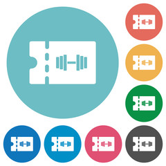 Gym discount coupon flat round icons