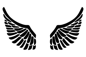 Hand drawn eagle wings illustration isolated on white background. Design element for poster, card, banner, sign, emblem, t shirt.