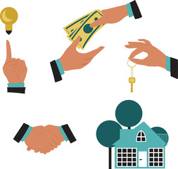 the deal to buy a house. business concept. hand gestures