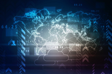 2d illustration world map abstract background