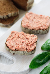 Sandwiches with vegan pate
