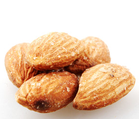 Almond Nuts Isolated On White.