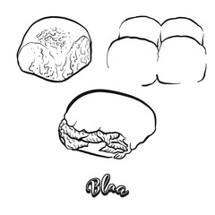 Hand drawn sketch of Blaa bread