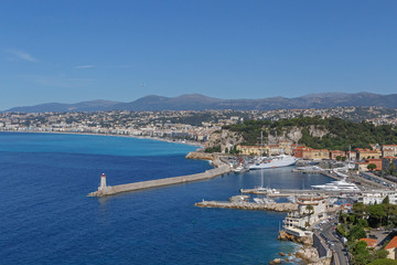 Fototapeta na wymiar view on Nice at summer day, France