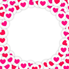 Social and smm background. Love symbol icons on white backdrop.