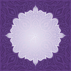 Violet purple Floral  vintage seamless pattern background  design trendy fashion mandala design copy space