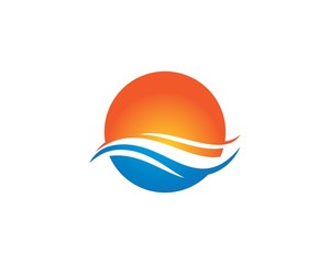 Fototapeta premium Water Wave symbol and icon Logo Template