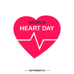 World heart day banner with Heart sign and stethoscope sign on white background vector illustration