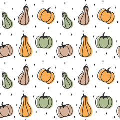 cute colorful pumpkins seamless vector pattern background illustration