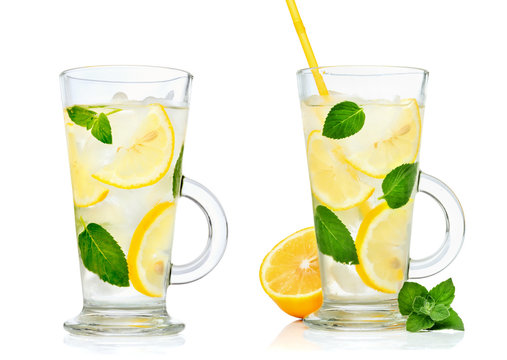 Lemonade, water with lemon
