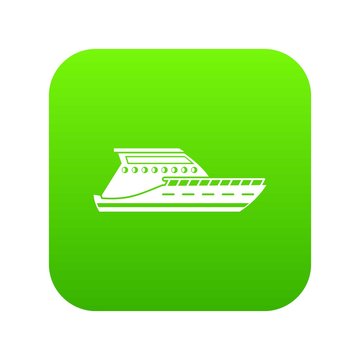 Yacht icon digital green for any design isolated on white vector illustration
