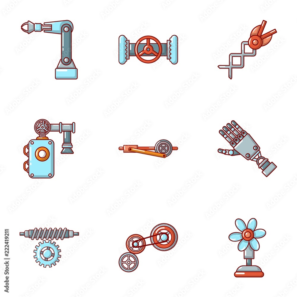 Poster manipulator icons set. cartoon set of 9 manipulator vector icons for web isolated on white backgroun