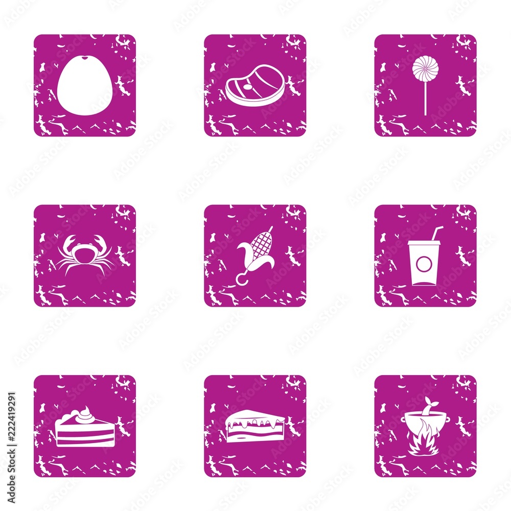 Poster plump icons set. grunge set of 9 plump vector icons for web isolated on white background