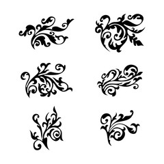 Collection black vintage decorative element for any design for you. Can be used for wedding, romantic invitation vignette, congratulation and other design.