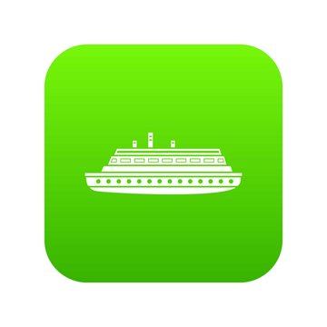 Long ship icon digital green for any design isolated on white vector illustration