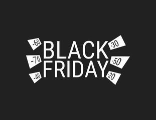 Black Friday inscription on abstract ink blots for sale and discount, template for your banner or poster.