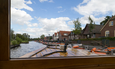View on Giethoorn from a rented boat
