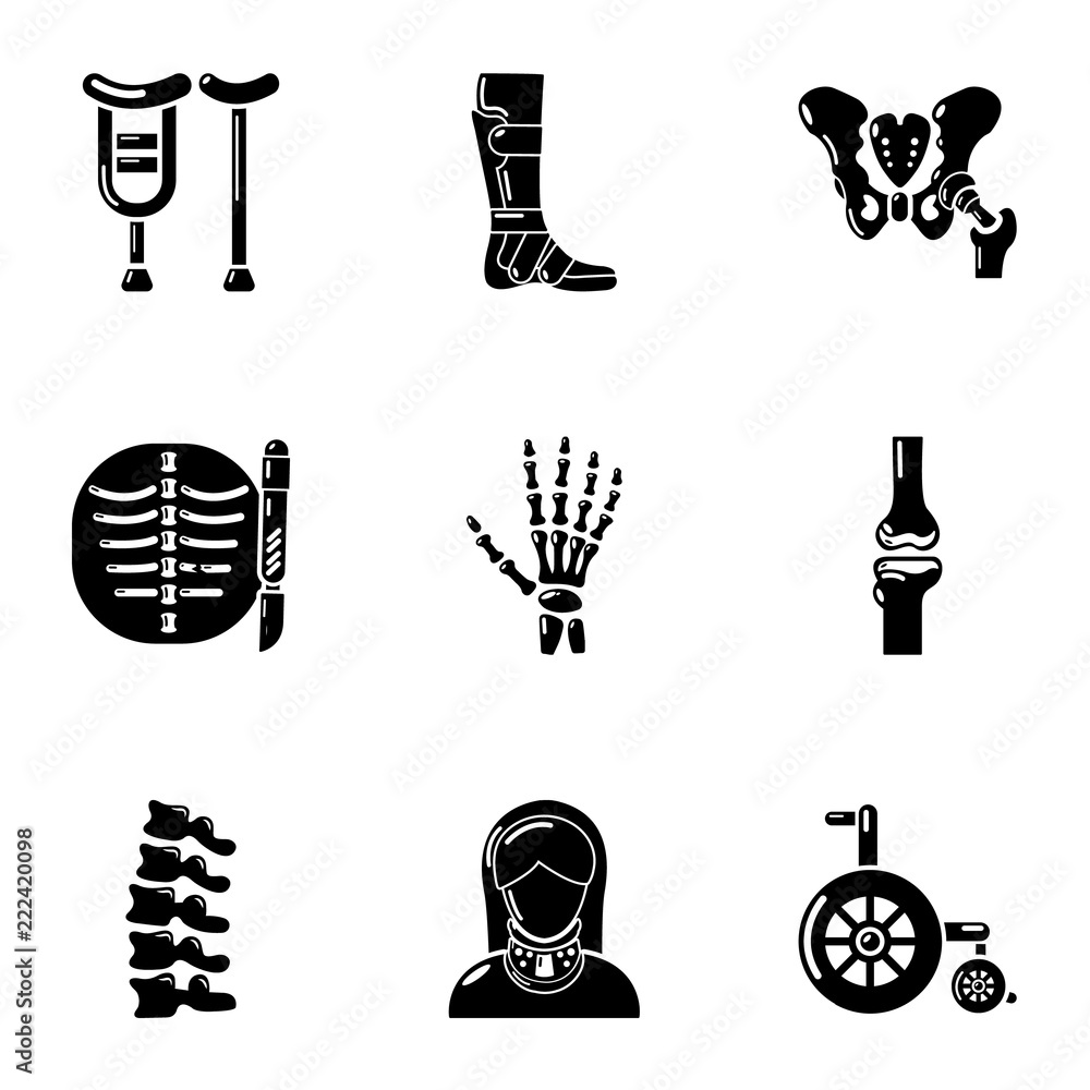 Poster limb icons set. simple set of 9 limb vector icons for web isolated on white background