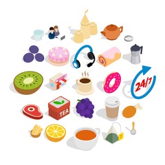 Brekker icons set. Isometric set of 25 brekker vector icons for web isolated on white background