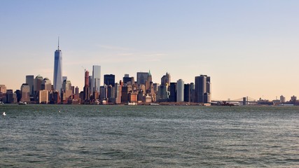 Fototapeta na wymiar Manhattan vue d'Ellis Island New York