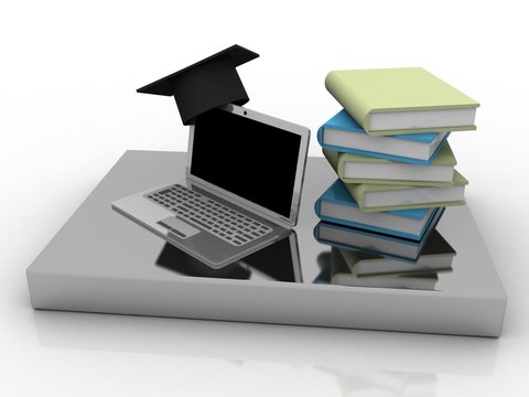 3d rendering Online Education Concept