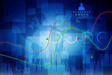 2d rendering Stock market online business concept. business Graph 