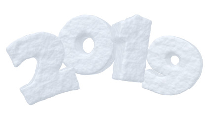 Happy New Year snow text 2019