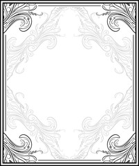 Vintage black frame with empty place for your text or other design, vector illustration greeting card.