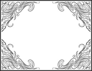 Vintage black frame with empty place for your text or other design, vector illustration greeting card.