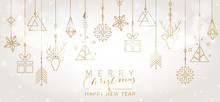 Christmas and New Year background with geometric elements
