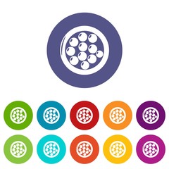 Face powder icons color set vector for any web design on white background