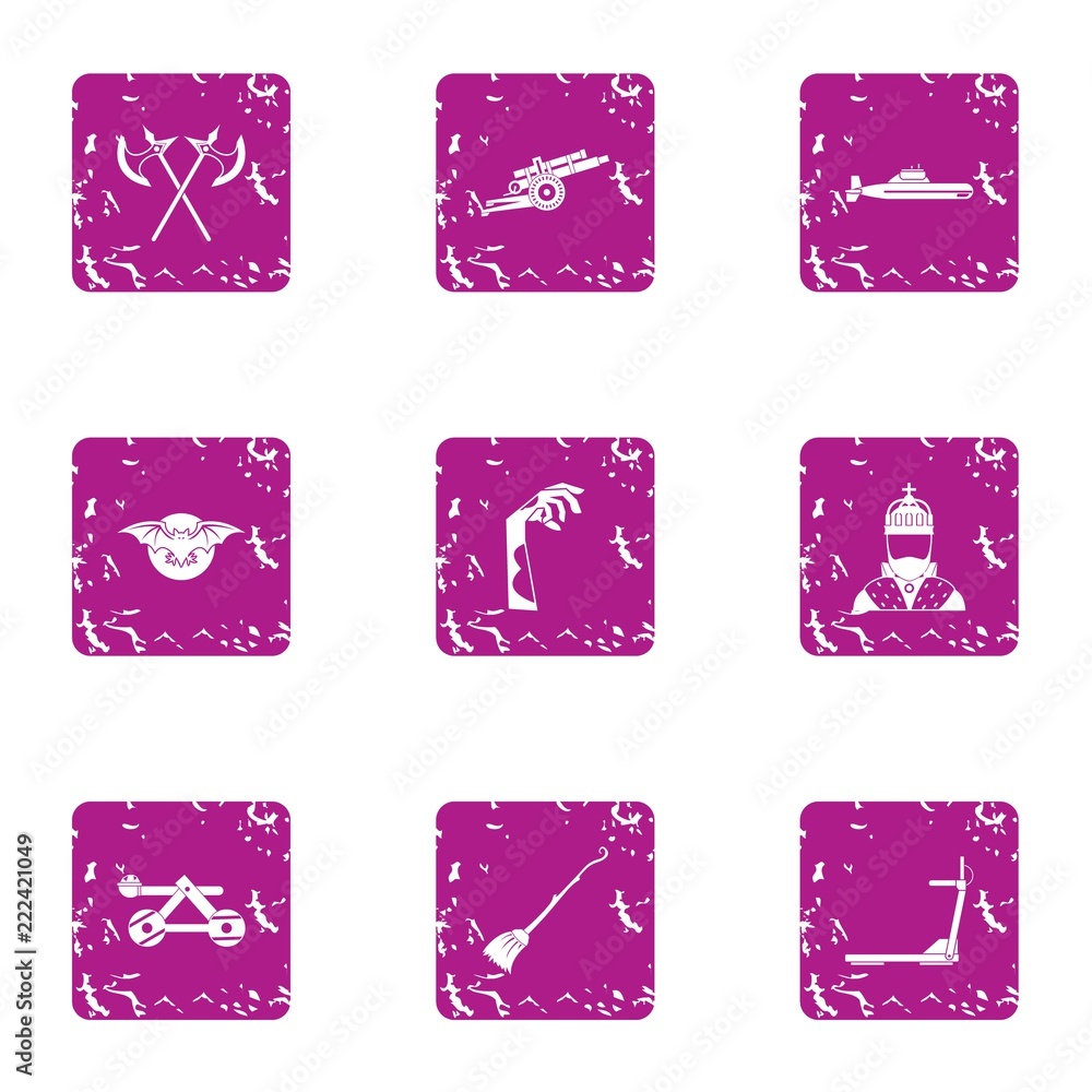Poster longstanding icons set. grunge set of 9 longstanding vector icons for web isolated on white backgrou
