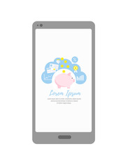 Mobile banking. Applications for personal financial accounting. Investments and savings. piggy bank