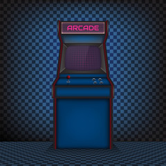 Retro arcade game machine. Vector illustration.