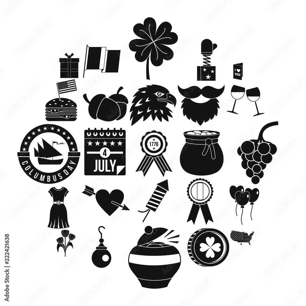 Poster almanac icons set. simple set of 25 almanac vector icons for web isolated on white background