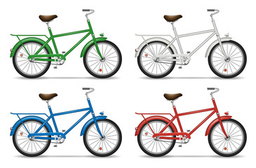 Bicycles on white background