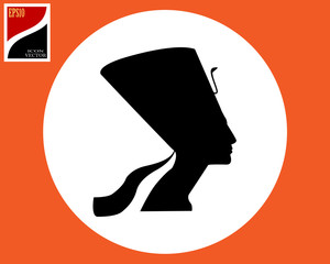silhouette of the ancient Egyptian Queen Nefertiti black
