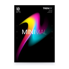 Trendy Fluid Gradient Shape Poster Design. Abstract Watercolor Background. Color Flow Design