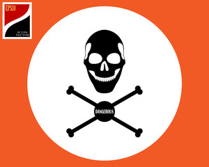 skull silhouette with bones